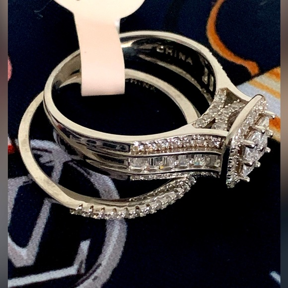 🛍️NEW🛍️WEDDING BAND SET IN STERLING SILVER (NFT) - Picture 8 of 9